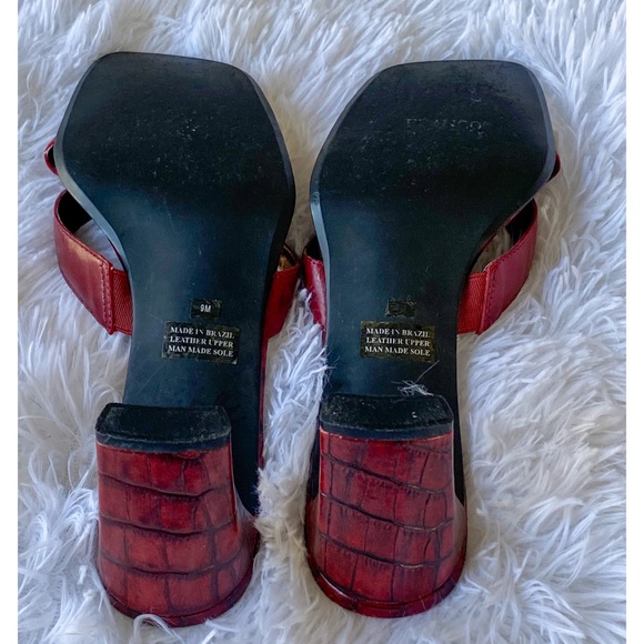 Franco Sarto squared toe high heeled sandals 9M - Picture 6 of 9